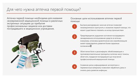 Использование медицинской аптечки