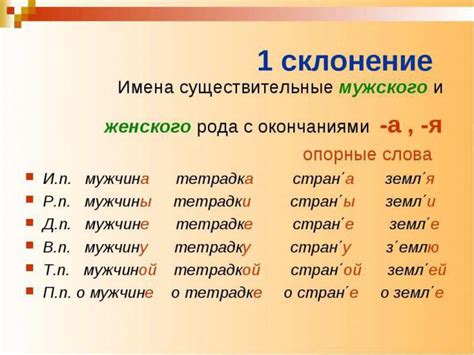 Особенности склонения в русском языке