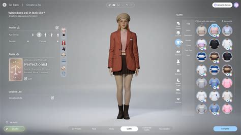 Открытие редактора персонажа