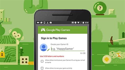 Регистрация в Google Play Games