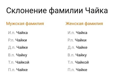 Склонение фамилии Клейн по падежам