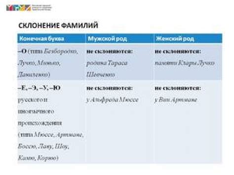 Склонение фамилии Мюрк в разных языках