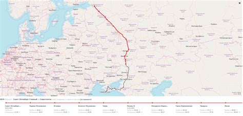 Скорость движения поезда Таврия в городах