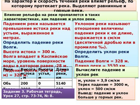 Скорость течения реки Волга и ее значения