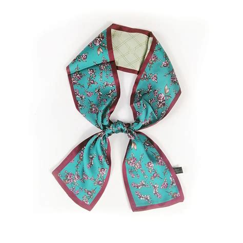 Узкий шелковый ремень с цветочным принтом