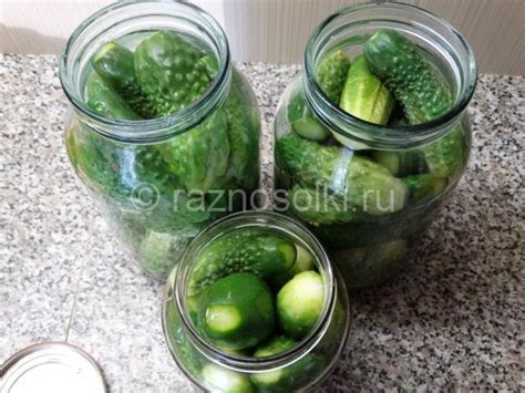 Размеры банки и количество огурцов