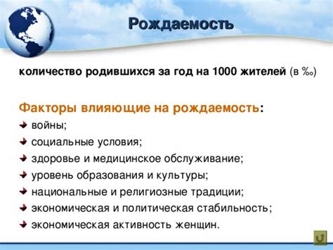Факторы, влияющие на рождаемость в России