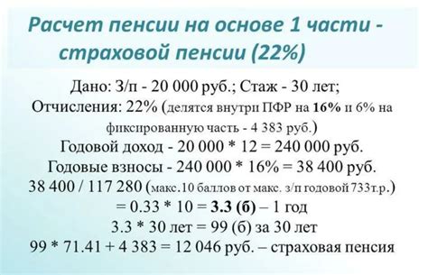 Формула расчета